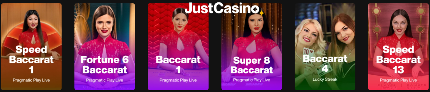 Just Casino live baccarat